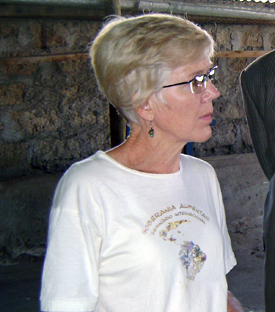 Kathy Colverson volunteered in Kenya to help make improvements to the poultry market.