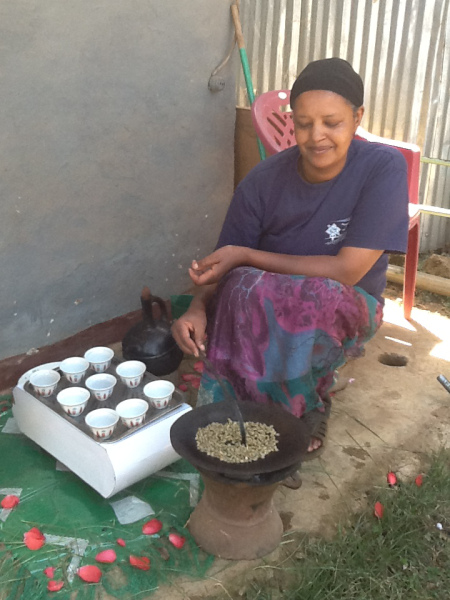 Preparing coffee, the traditional way