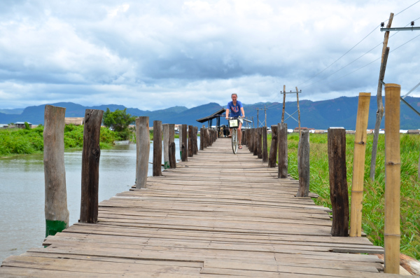 Katie explores possible restaurant locations with her friend, U Thein Linn, in his home village of Maing Thouk